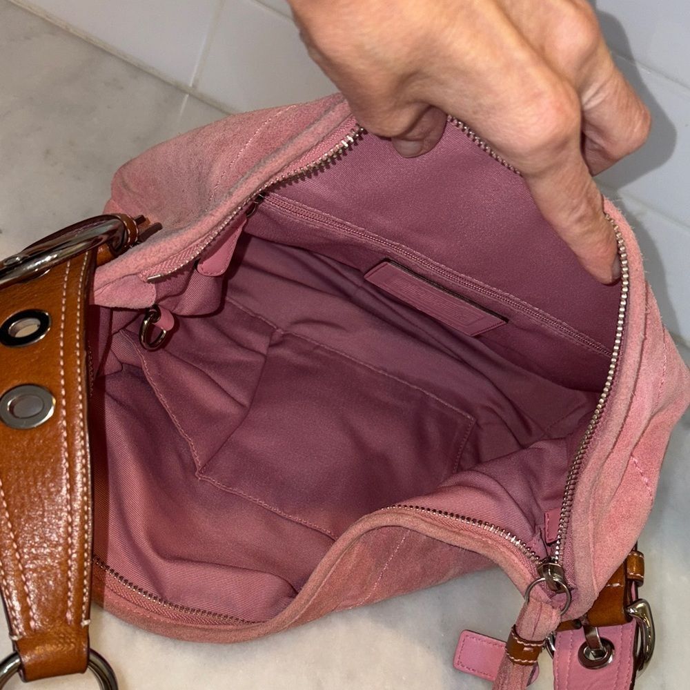 COACH Bag Purse Handbag Soho Y2K Vintage Legacy Suede Leather Pink Hobo Shoulder - Picture 17 of 17